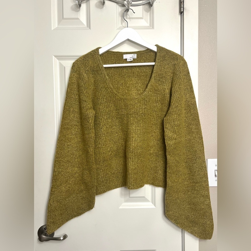 Ten Sixty Sherman Olive Green Scoop Neck Knit Sweater